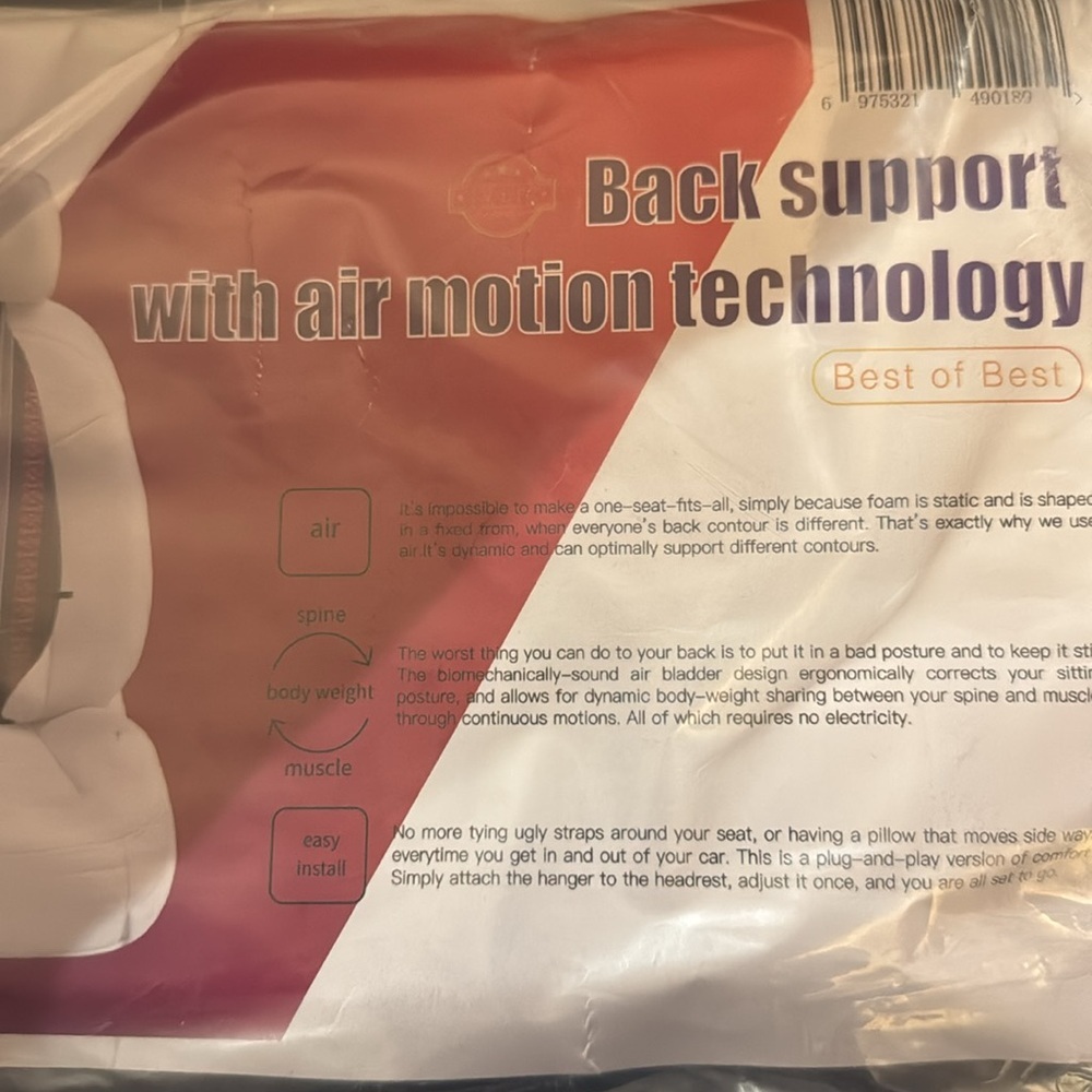 Lumbar Support Back Cushion for Car- Air Motion Backrest for Lower Back Pain set - Picture 10 of 10